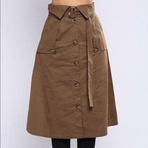 Fashion Nova Working Girl Midi Skirt - Olive (1X)